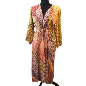 CABI POET FLORAL AND STRIPE PATCHWORK BLOCK PRINT JACKET MULTICOLORED SIZE SMALL